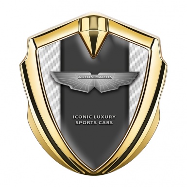 Aston Martin Bodyside Emblem Gold White Carbon Edition