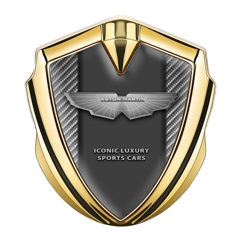 Aston Martin Trunk Emblem Badge Gold Carbon Luxury Design