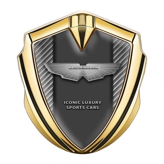 Aston Martin Trunk Emblem Badge Gold Carbon Luxury Design