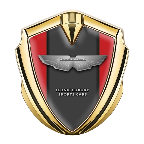 Aston Martin Self Adhesive Bodyside Emblem Gold Red Grey Design