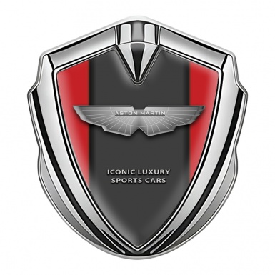 Aston Martin Self Adhesive Bodyside Emblem Silver Red Grey Design