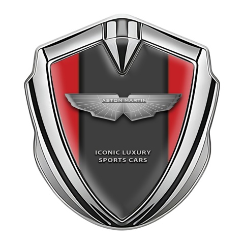 Aston Martin Self Adhesive Bodyside Emblem Silver Red Grey Design