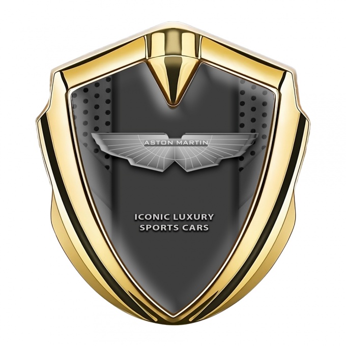 Aston Martin Tuning Emblem Self Adhesive Gold Dark Mesh Edition