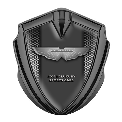 Aston Martin Fender Emblem Badge Graphite Metallic Mesh Design