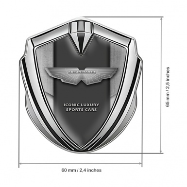 Aston Martin Self Adhesive Bodyside Emblem Silver Brushed Aluminum