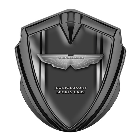Aston Martin Fender Emblem Badge Graphite Metallic Lines Edition