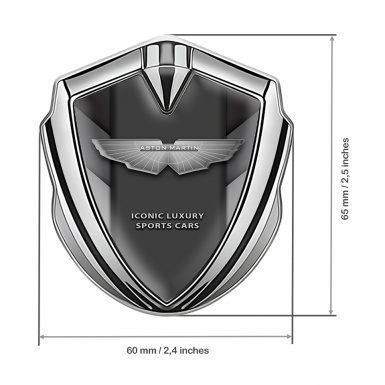Aston Martin Bodyside Emblem Silver Dark Grey Shield Design