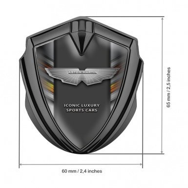 Aston Martin Fender Metal Emblem Badge Graphite Grey Line Color Shield