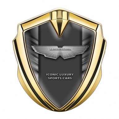 Aston Martin Self Adhesive Bodyside Emblem Gold Grey Template Design