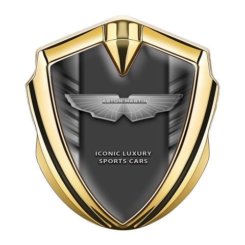 Aston Martin Self Adhesive Bodyside Emblem Gold Grey Template Design