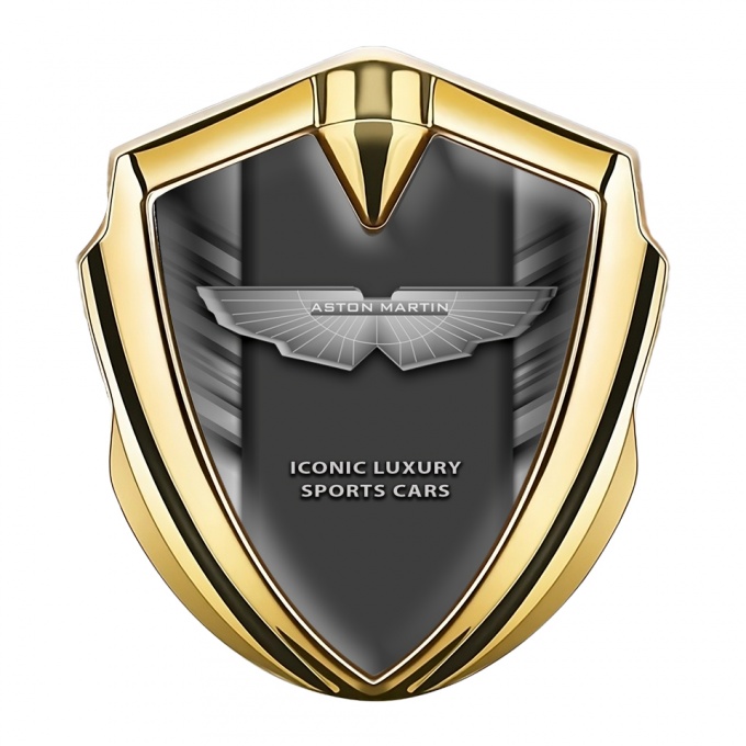 Aston Martin Self Adhesive Bodyside Emblem Gold Grey Template Design