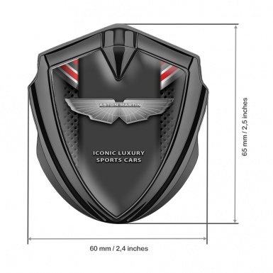 Aston Martin Bodyside Badge Self Adhesive Graphite Dark Mesh Design