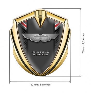 Aston Martin Bodyside Badge Self Adhesive Gold Dark Mesh Design