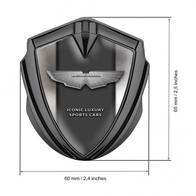 Aston Martin Trunk Emblem Badge Graphite Metallic Surface Design