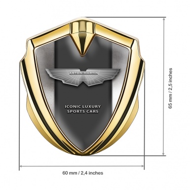Aston Martin Trunk Emblem Badge Gold Metallic Surface Design