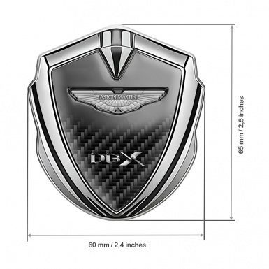 Aston Martin Bodyside Badge Self Adhesive Silver Dark Carbon Gradient