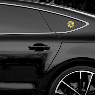 Mercedes Brabus Self Adhesive Bodyside Emblem Silver Yellow Edition