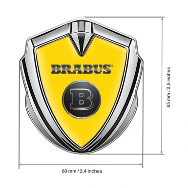 Mercedes Brabus Self Adhesive Bodyside Emblem Silver Yellow Edition