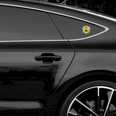 Mercedes Brabus Self Adhesive Bodyside Emblem Silver Yellow Edition