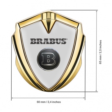 Mercedes Brabus 3D Car Metal Emblem Gold Grey Chromed Logo
