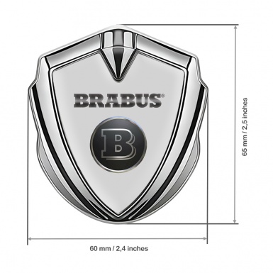 Mercedes Brabus 3D Car Metal Emblem Silver Grey Chromed Logo