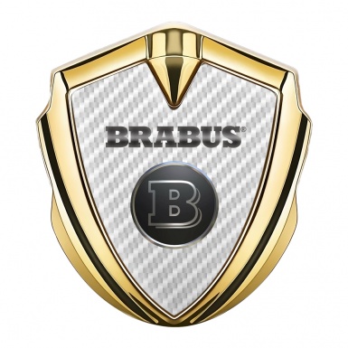 Mercedes Brabus Bodyside Emblem Gold White Carbon Edition