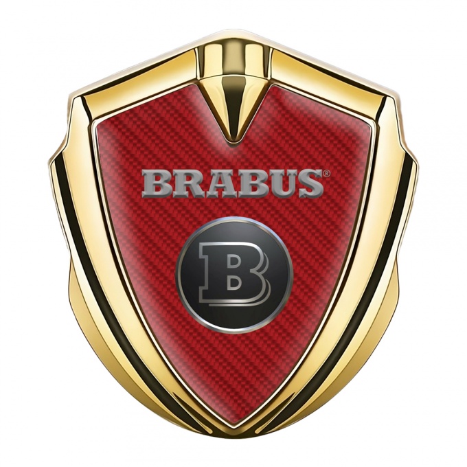 Mercedes Brabus Bodyside Badge Self Adhesive Gold Red Carbon Edition