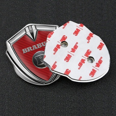 Mercedes Brabus Bodyside Badge Self Adhesive Silver Red Carbon Edition