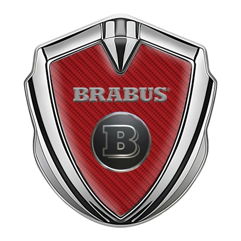 Mercedes Brabus Bodyside Badge Self Adhesive Silver Red Carbon Edition