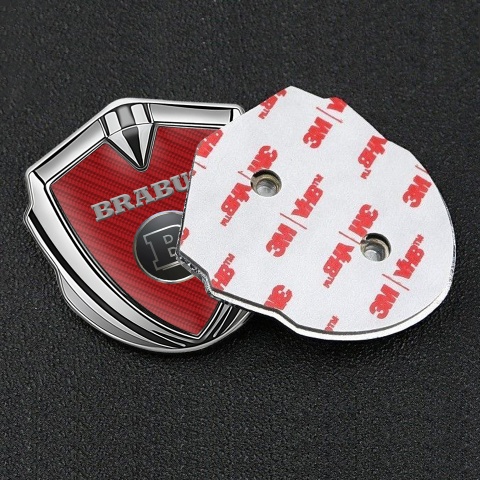 Mercedes Brabus Bodyside Badge Self Adhesive Silver Red Carbon Edition