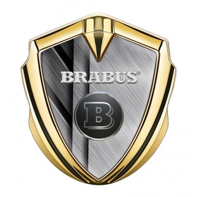 Mercedes Brabus Fender Metal Emblem Badge Gold Aluminum Effect