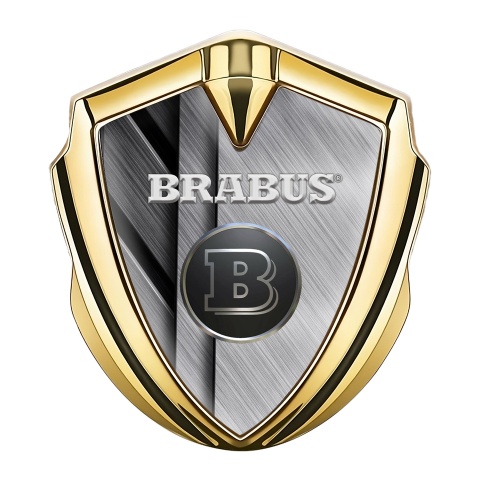 Mercedes Brabus Fender Metal Emblem Badge Gold Aluminum Effect