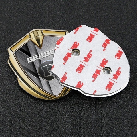 Mercedes Brabus Fender Metal Emblem Badge Gold Aluminum Effect