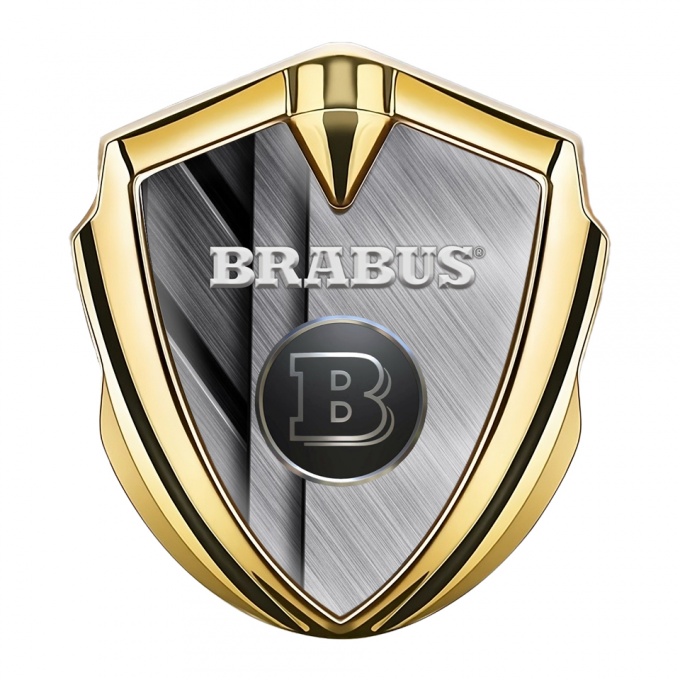 Mercedes Brabus Fender Metal Emblem Badge Gold Aluminum Effect