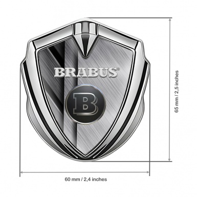 Mercedes Brabus Fender Metal Emblem Badge Silver Aluminum Effect