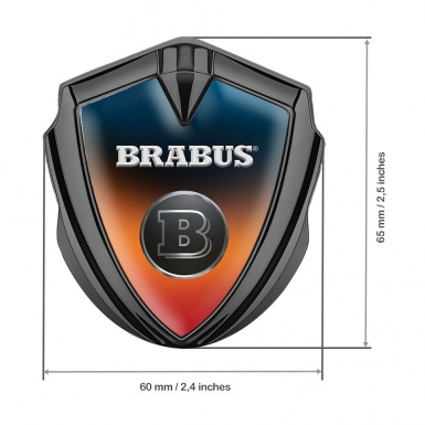 Mercedes Brabus Trunk Emblem Badge Graphite Colorful Shield Design