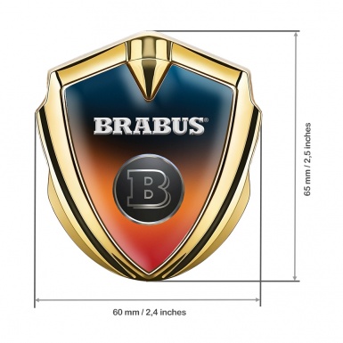 Mercedes Brabus Trunk Emblem Badge Gold Colorful Shield Design