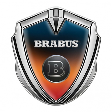 Mercedes Brabus Trunk Emblem Badge Silver Colorful Shield Design