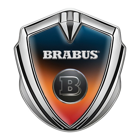 Mercedes Brabus Trunk Emblem Badge Silver Colorful Shield Design