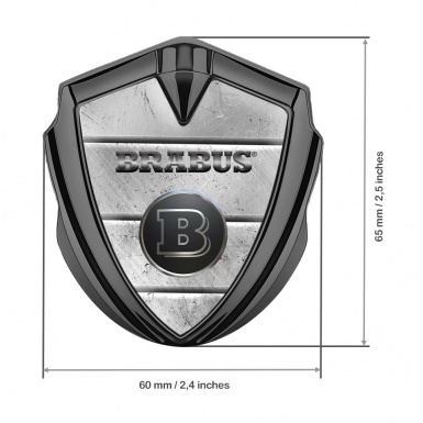 Mercedes Brabus Fender Emblem Badge Graphite Scratched Metal Design