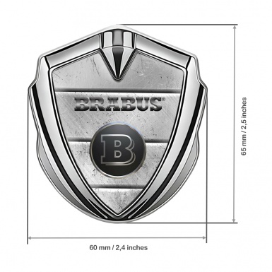 Mercedes Brabus Fender Emblem Badge Silver Scratched Metal Design