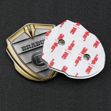Mercedes Brabus Trunk Emblem Badge Gold Metal Grill Edition