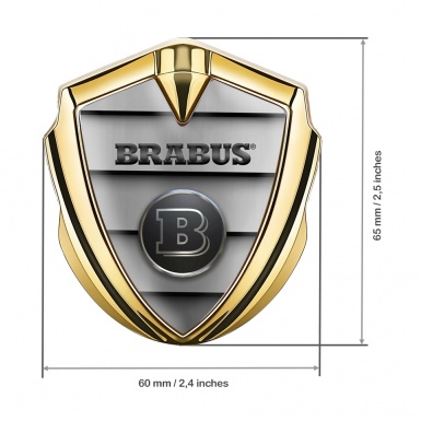 Mercedes Brabus Trunk Emblem Badge Gold Metal Grill Edition