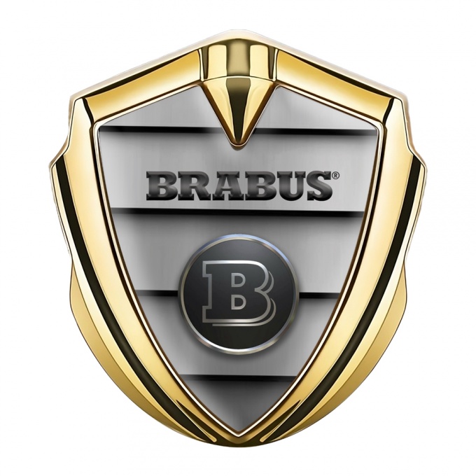 Mercedes Brabus Trunk Emblem Badge Gold Metal Grill Edition, Metal Emblems, Accessories