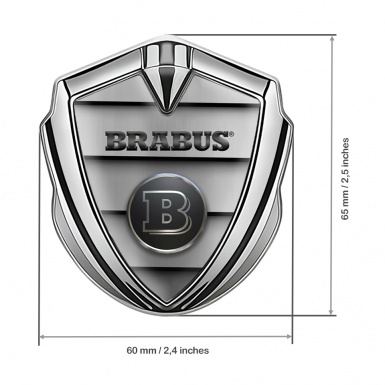 Mercedes Brabus Trunk Emblem Badge Silver Metal Grill Edition