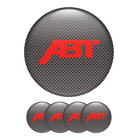 ABT Sportsline Center Hub Dome Stickers Carbon with Red Logo