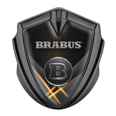 Mercedes Brabus Bodyside Emblem Graphite Yellow Hexagon Design