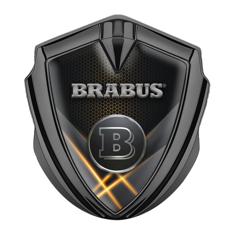 Mercedes Brabus Bodyside Emblem Graphite Yellow Hexagon Design