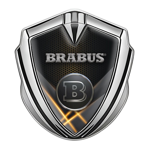Mercedes Brabus Bodyside Emblem Silver Yellow Hexagon Design