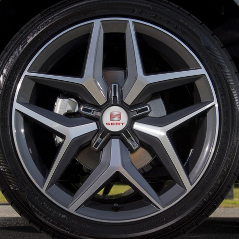 Seat Center Hub Dome Stickers Black White Model 3D logo 